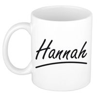 Hannah voornaam kado beker / mok sierlijke letters - gepersonaliseerde mok met naam - Naam mokken - thumbnail