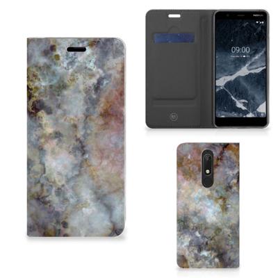 Nokia 5.1 (2018) | Standcase | Marmer Grijs