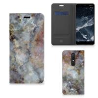 Nokia 5.1 (2018) | Standcase | Marmer Grijs