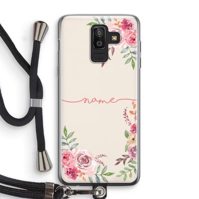 Rozen: Samsung Galaxy J8 (2018) Transparant Hoesje met koord