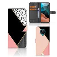 Xiaomi Poco F2 Pro | Book Case | Zwart Roze Vormen