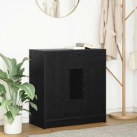 Dressoir met lades en deuren 70,5x34x74,5 cm zwart eikenkleurig