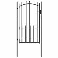 Hekpoort met slot Zwart 100 x 175 cm Poedergecoat staal