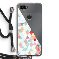 Gekleurde driehoekjes pastel: Pixel 3a Transparant Hoesje met koord