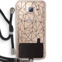 Geometrische lijnen zwart: Samsung Galaxy J3 (2016) Transparant Hoesje met koord