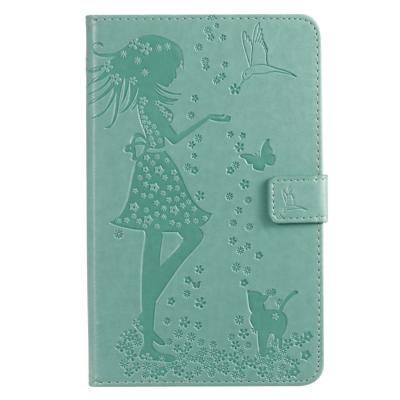 Voor Galaxy tab A 8 0 & S pen (2019) gedrukt afdrukken vrouw en kat patroon horizontale Flip lederen draagtas met houder & kaartsleuven & portemonnee