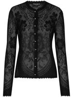 Dolce & Gabbana cardigan boutonné à fleurs en dentelle - Noir