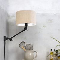 its about RoMi Wandlamp 'Amsterdam' Met stoffen kap, 65cm, kleur Beige its about RoMi Wandlamp 'Amsterdam' Met stoffen kap, 65cm, kleur Beige