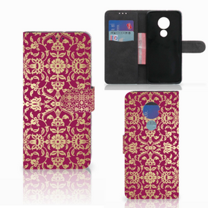 Wallet Case Motorola Moto G7 Power Barok Pink