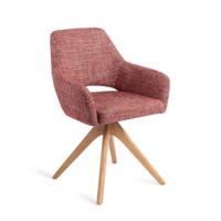 Jesper Home Eetkamerstoel 'Yanai' Revolve Oak Natural, kleur Berry Bars