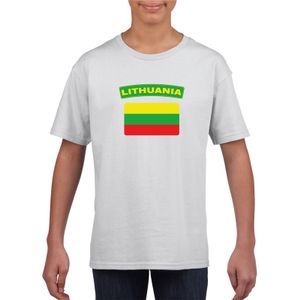 T-shirt met Litouwse vlag wit kinderen