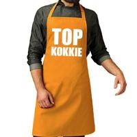 Top kokkie - barbeque en keuken schort - okergeel - voor heren - cadeau schorten