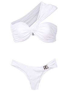 Amir Slama bikini nervuré à design asymétrique à une épaule - Blanc