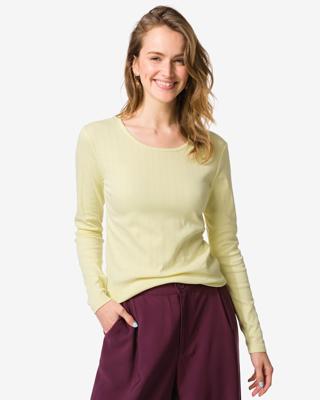 HEMA Dames T-shirt Colette ajour geel (geel)