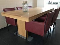 Set van 6 leren kuip eetkamerstoelen - met wieltjes - rood leer - Echt leer, Modern, ontdek de vele Leersoorten en Kleuren bij ShopX