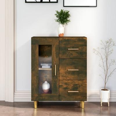 Dressoir 69,5x34x90 cm bewerkt hout gerookt eikenkleurig