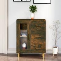 Dressoir 69,5x34x90 cm bewerkt hout gerookt eikenkleurig - thumbnail