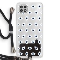 Eyes pattern: Samsung Galaxy A22 4G Transparant Hoesje met koord