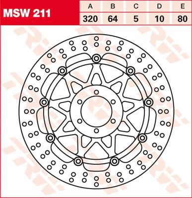 TRW Remschijf, remschijven voor de moto, MSW211
