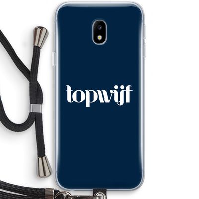 Topwijf Navy: Samsung Galaxy J3 (2017) Transparant Hoesje met koord