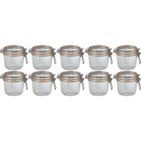 Voorraad/weckpot - 10x - transparant - glas - 10,5 x 10 cm - 500 ml - Le Parfait