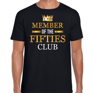 Member of the fifties club verjaardag cadeau t-shirt 50 jaar zwart voor heren 2XL  -