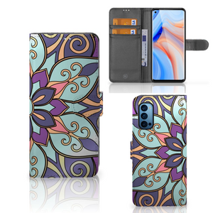 OPPO Reno 4 Pro 5G Hoesje Purple Flower