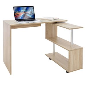 Bureau met vier wielen 150x88x75 cm MDF naturel ML-Design