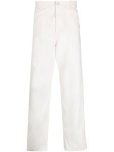 Carhartt WIP pantalon droit à patch logo - Blanc