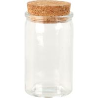 Excellent Houseware Voorraadpot glas met kurk deksel 50ml