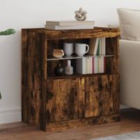 Dressoir met LED-verlichting 60x37x67 cm gerookt eikenkleurig - thumbnail