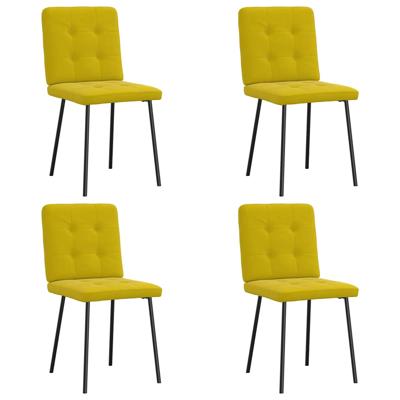 Eetkamerstoelen 4 st fluweel geel