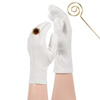 Apollo Sinterklaas handschoenen - wit - maat L - kort model - katoen - sint en piet - verkleden