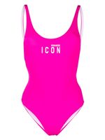 DSQUARED2 Icon-print open-back swimsuit - Rose