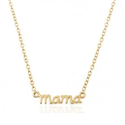 Zilveren Ketting met Gouden Plating en "Mama" Bedel - Sentimentele Elegantie van Elenza