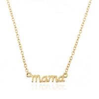 Zilveren Ketting met Gouden Plating en "Mama" Bedel - Sentimentele Elegantie van Elenza