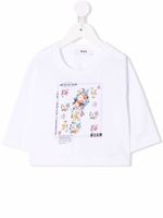 MSGM Kids t-shirt à fleurs - Blanc