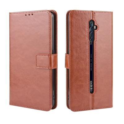 Voor oppo Reno2 F/Reno2 Z retro Crazy Horse textuur horizontale Flip lederen draagtas met houder & kaartsleuven & fotolijstjes (bruin)