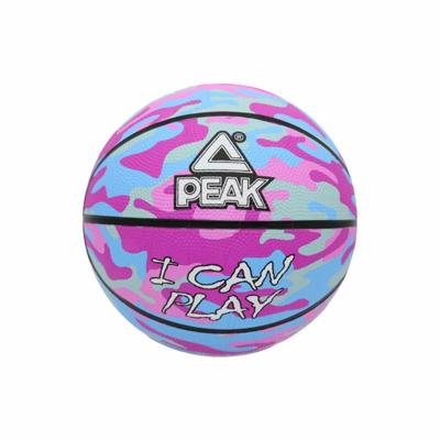 Basketbal Peak Peak Camo Ball Blauw Licht Roze (Maat 5)