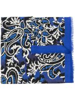 ETRO écharpe à fleurs en jacquard - Bleu - thumbnail