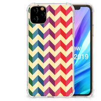 Apple iPhone 11 Pro Max Doorzichtige Silicone Hoesje Zigzag Multi Color - thumbnail