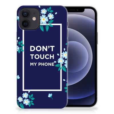 iPhone 12 | 12 Pro (6.1") Silicone-hoesje Flowers Blue DTMP iPhone 12 | 12 Pro (6.1") Silicone-hoesje Flowers Blue DTMP