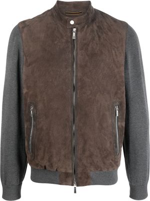 Moorer veste bomber Mendini-URP en daim - Marron