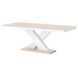 Uitschuifbare Eettafel Xenon 160 cm tot 210 cm - Hoogglans cappuccino met wit