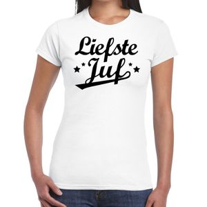 Liefste juf cadeau t-shirt wit voor dames