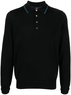 PS Paul Smith polo en mérinos à logo brodé - Noir