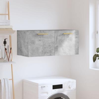 Wandkast 80x36,5x35 cm bewerkt hout betongrijs