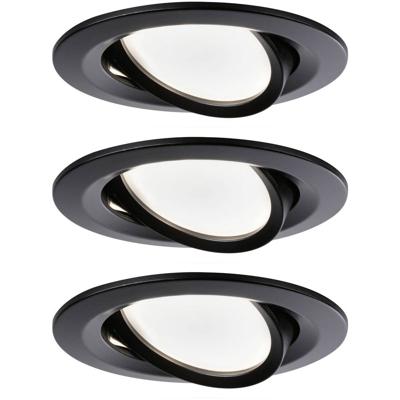 Paulmann 94471 LED-inbouwlamp Set van 3 stuks LED 18 W Zwart (mat)