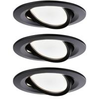 Paulmann 94471 LED-inbouwlamp Set van 3 stuks LED 18 W Zwart (mat)