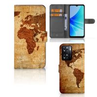 PPO A57 | A57s | A77 4G Flip Cover Wereldkaart - thumbnail